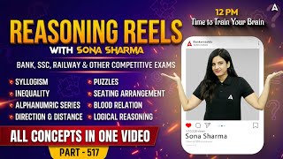 Bank Exams 2026 | Reasoning Classes #517 | Reasoning Reels with Sona Sharma
