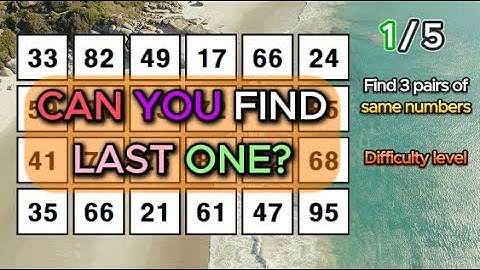 CAN YOU FIND THEM ALL?Find 3 pairs of identical numbers /Dementia Prevention Quizzes/Tests.50