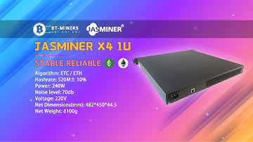 Jasminer X4-1U 520M ETC Miner. #crypto #ethereum #cryptomining #btminers