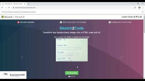 Convert a Design Sketch into HTML code | Sketch2Code Bot powered by AutomationwhiZ