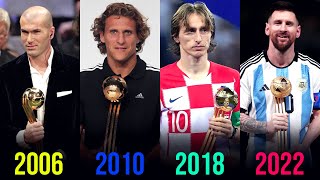 جميع اللاعبين الفائزين بجائزة افضل لاعب في كأس العالم من 1930 إلى 2022