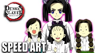 Drawing Demon Slayer Girls || Aoi, KIYO , NAHO & SUMI || Kimetsu No yaiba || Anime Digital Art