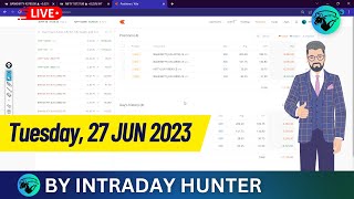 Live Intraday Trade | Bank nifty Option Trading by Intraday Hunter | 27 June 2023
