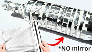 Simple Aluminum Foil Craft Idea|Bottle Art|DIy Mirror From Aluminium Foil|Home Decor|Minitha