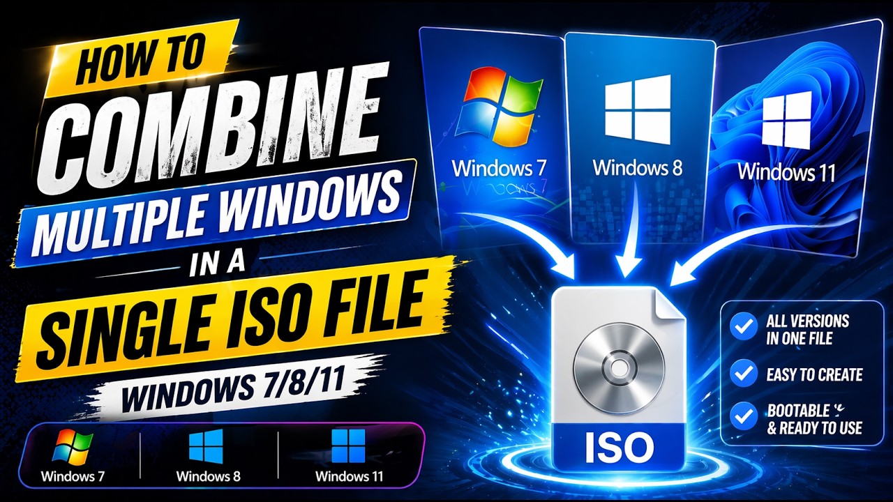 how to combined multiple windows in a single iso file - YouTube