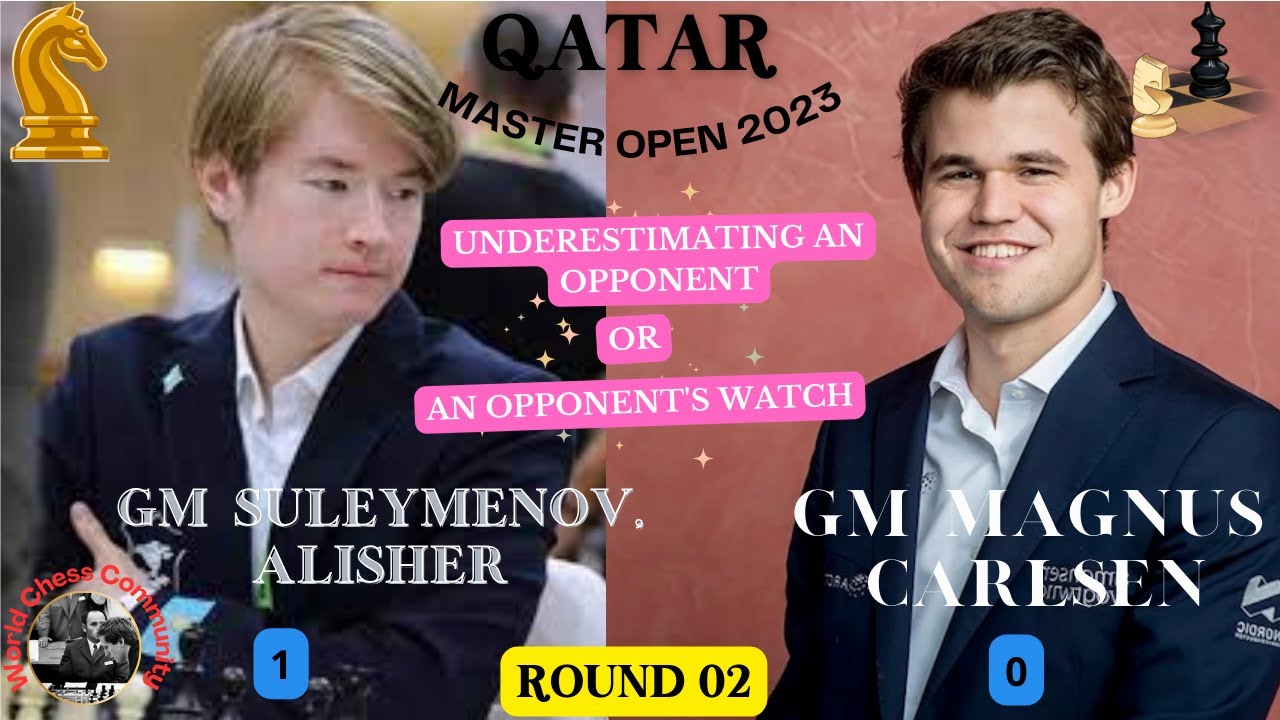 SULEYMENOV ALISHER DERROTA MAGNUS CARLSEN TORNEIO QATAR MASTERS 2003 ROUND  2 CHESS 