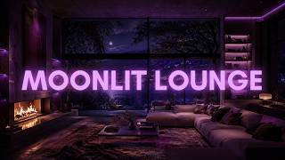 Moonlit Lake Lounge 🌙 Lo-fi R&B Mix | Cozy Night Vibes, Fireplace & Purple Glow