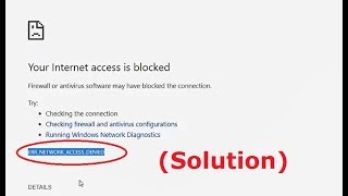 How to fix Your Internet access is blocked (ERR_NETWORK_ACCESS_DENIED) chrome - Unblock Internet