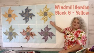 Finish it Friday 7-8-22 | Windmill Garden SAL Block 6 Yellow | Muscle Car Flimsy | Sampler Block