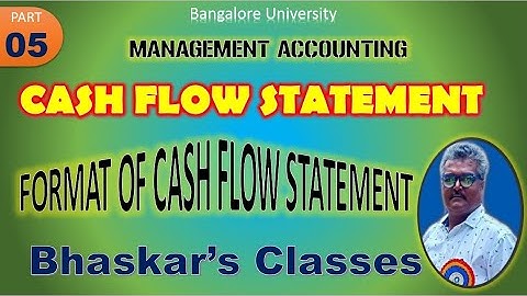 PART 05 FORMAT OF CASH FLOW STATEMENT IN KANNADA