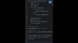 Python Question ,Short Even Odd Numbers In A List