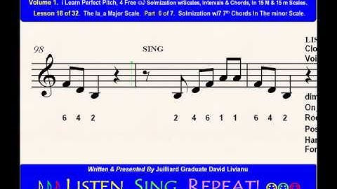 Part 6b. LESSON 18 of 32, The la_a minor scale. EAR TRAINING EXERCISES