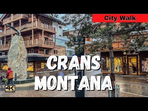 CRANS MONTANA - WALK through the Village in Switzerland | Beautiful Swiss Alpine Town in Winter