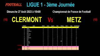 Clermont - Metz Match De Football De La 3Ème Journée De Ligue 1 - 2023-2024