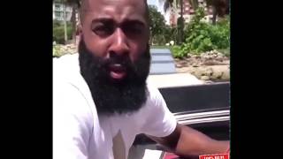 James Harden does the Drive by Dunk Challenge from a Boat