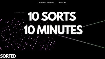 Visualization of 10 Sorts | Random Binary Color Gradients | X Pattern