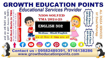 Nios English 302 Assignment 2024-25 Solved | Nios Solved Assignment/TMA 2024-25 For English 302 pdf