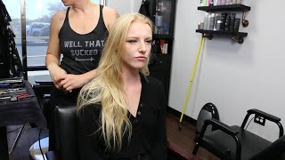 Nellie LV - Pt 1: Super Long Blonde Hair to Completely Bald (Free Video)