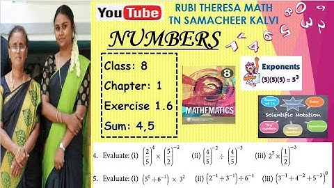 8th Maths _ TN Samacheer Kalvi _ Chapter 1 _ Numbers _ Exercise 1.6  Sum 4,5