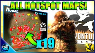 ALL 19 HOTSPOT MAPS!! | Revontuli Coast Guide - theHunter Call of the Wild