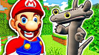 MINECRAFT MEMES with MARIO part 1 REALISTIC Toothless Dance Meme (wait what meme)