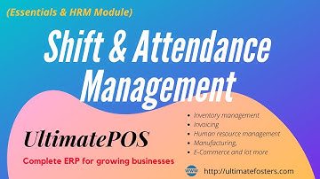 [ MODULE ] Attendance and shift management in human resource hrm module for UltimatePOS
