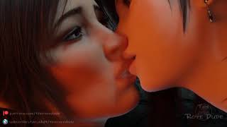 Lara Croft french kissing Tifa