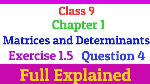 Class 9 | Ch.1 | Ex.1.5 | Q.4 | Matrices and Determinants
