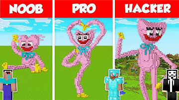 KISSY MISSY HUGGY WUGGY HOUSE BUILD CHALLENGE - NOOB vs PRO vs HACKER / Minecraft Battle Animation
