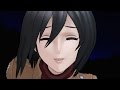 MMD SNK "Mikasa Kisses Goodnight" cute Attack On Titan funny AOT meme anime cartoon animation