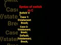 syntax of switch #computertechnology #c #coding