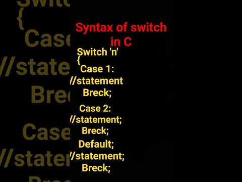 syntax of switch