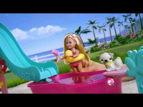 barbie flippin pup pool playset