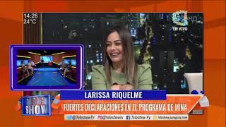 Larissa Riquelme y sus fuertes declaraciones en el programa de Mina Feliciangeli.#TeleShow