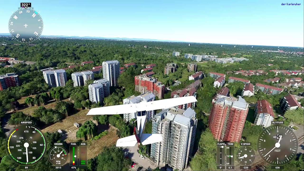 Flightsimulator 2020 - Flug über Karlsruhe