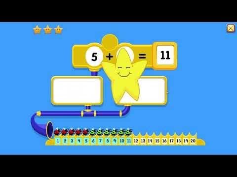 Starfall grade 1 math, Addition with 20 (demo)