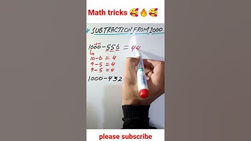 Subtraction Tricks | Subtract any numbers from 1000 | #subtraction #shorts #mathshorts #iq #tricks