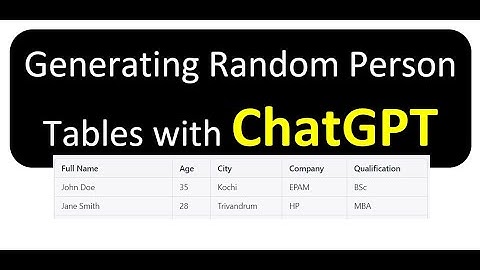Creating Random Person Data Tables with ChatGPT: A Step-by-Step Tutorial