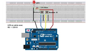 Arduino 1 : Allumer une Led et éteindre avec 2 Boutons-poussoirs