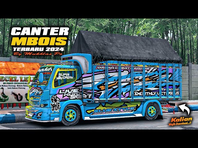 SHARE!! MOD TRUCK CANTER MBOIS TERBARU 2024 BY MUKHLAS || MOD BUSSID TERBARU class=