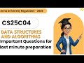 CS25C04 Data Structures and Algorithms Important Questions for last minute preparation.