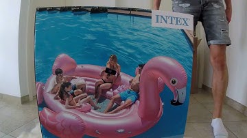 Intex Mega Flamingo Inflatable Party Island UNBOXING