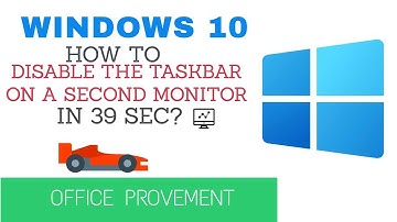 Windows 10 How to disable the taskbar on a second monitor