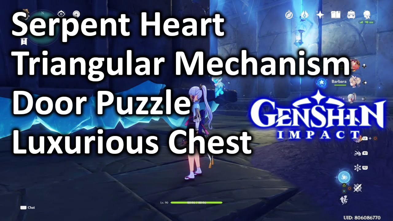 Serpent Heart Triangular Mechanism Door Puzzle Luxurious Chest Genshin