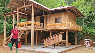 FULL VIDEO: 45 Days of building a wooden house, digging the foundation and pouring concrete