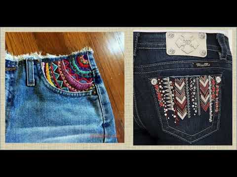 Как называется вышивка на джинсах