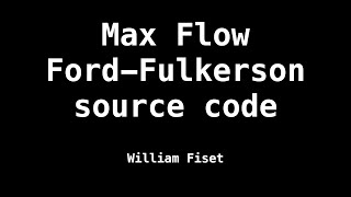 Max Flow Ford Fulkerson Source Code