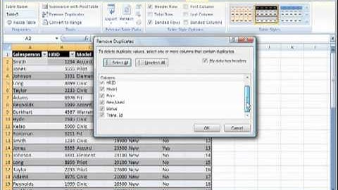 Excel 2007 Tutorial 8  Working with tables