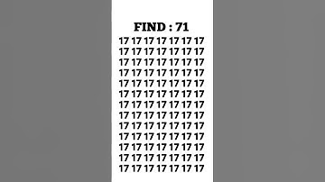 Try to find this number 👉 71 within 5 second #shorts #youtubeshorts