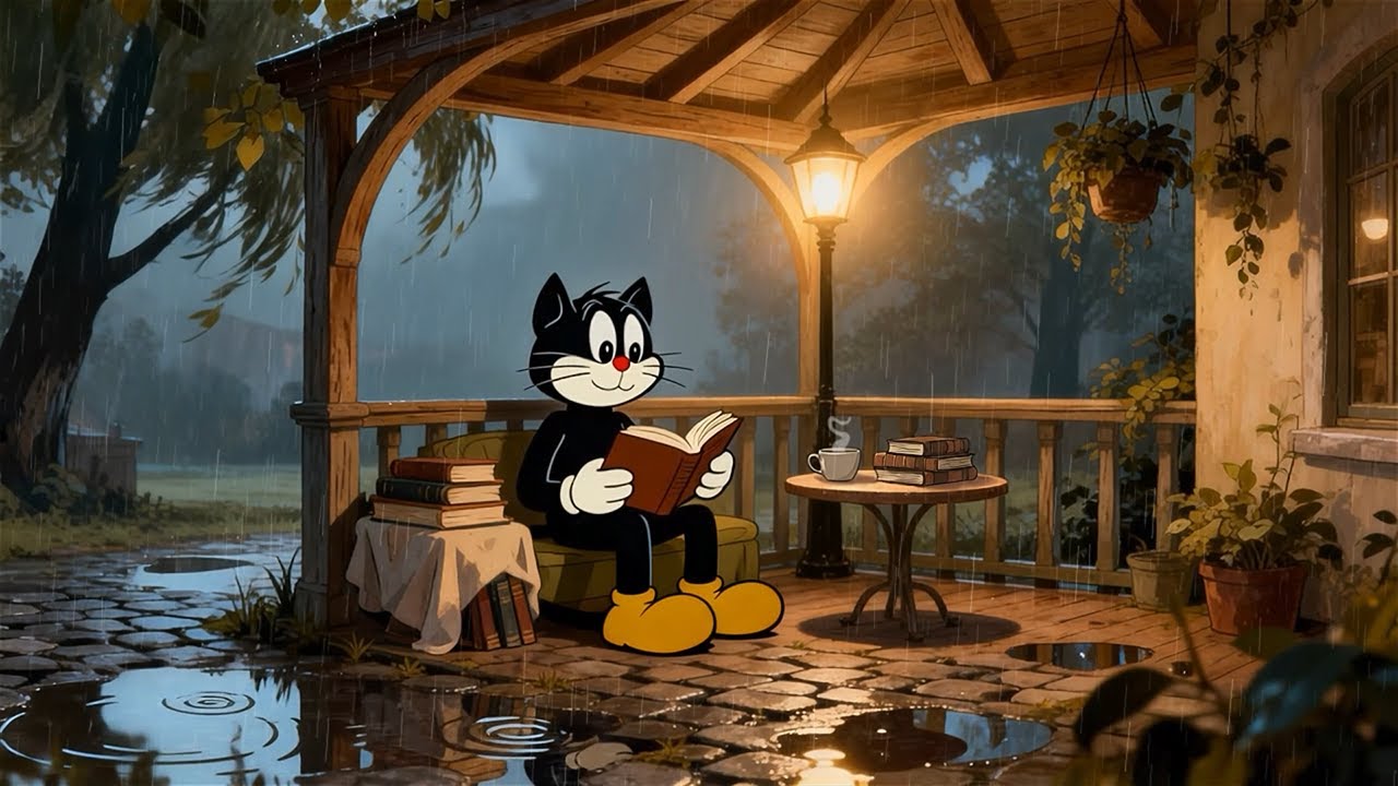 A Rainy Porch Ambience / Chill Lo-fi Jazz Beats with Rain Sounds to Study, Focus